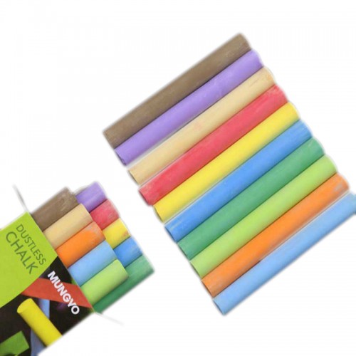 DAINAYW - 10 Pcspack Quality White Colored Dustless Chalk Sticks Colored