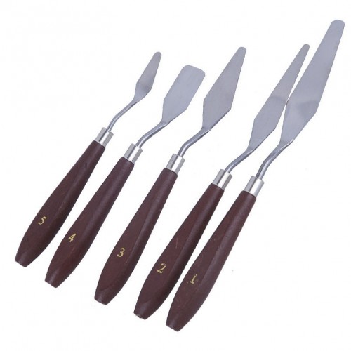 MIN - 5 Pc Stainless Steel Spatula Palette Painting Mixing