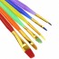 MIN - 6 Colorful Nylon Child Paint Brushes Nail Brush