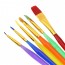 MIN - 6 Colorful Nylon Child Paint Brushes Nail Brush