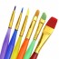 MIN - 6 Colorful Nylon Child Paint Brushes Nail Brush