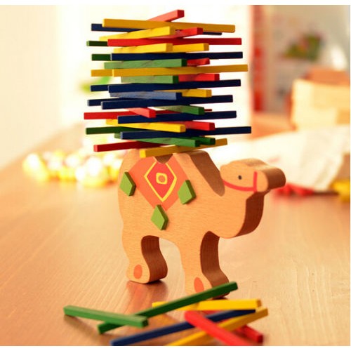 UTOYS - Baby Wood Building Balance Game Stick Camel