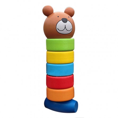 UTOYS - Baby Wooden Bear Rainbow Stacking Block Toy