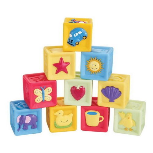 UTOYS - Baby Mix Soft Vinyl Rubber Squeaky Blocks Stack Toy