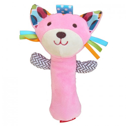 AURELIA - Rattles Soft Cartoon Baby Plush Stuffed Toys Pink