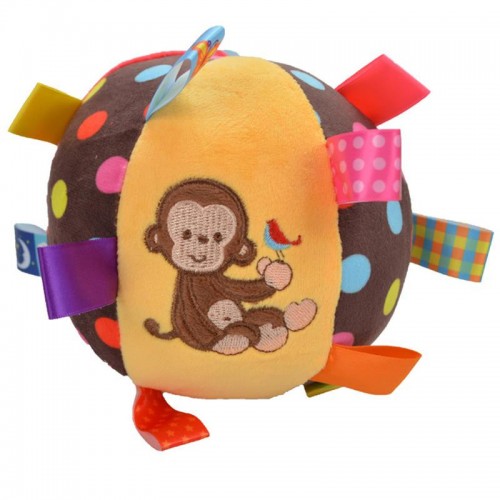 BABY RATTLE - Baby Plush Ball Toys Colorful Soft Mobile Ring Bell Toy 01