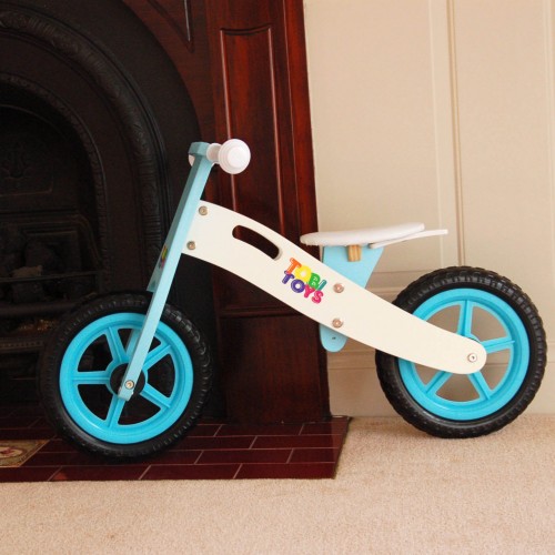 ANGEL - Wood Children Toddler Training Balance Bicycle Blue