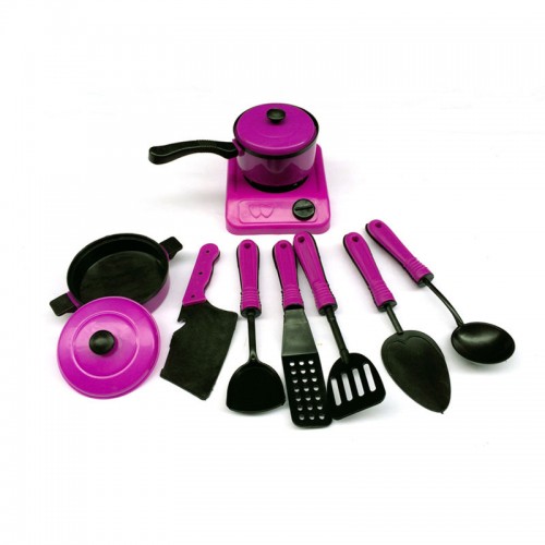 LITTLE TIKES - 9 Pcs House Toy Cooking Food Dishes Kid Purple