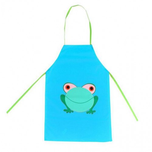 NEW BRAND - Children Waterproof Apron Cartoon Frog Blue