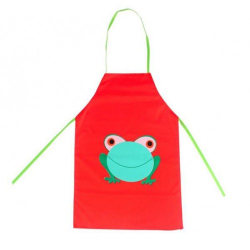 NEW BRAND - Children Waterproof Apron Cartoon Frog Red