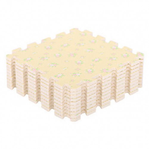 UTOYS - 9 Pcs Foam Floor Mats Kids Play Beige