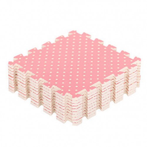 UTOYS - 9 Pcs Foam Floor Mats Kids Play Pink