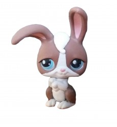 HASBRO - Littlest Pet Shop Brown and White Rabbit Blue Eyes #121