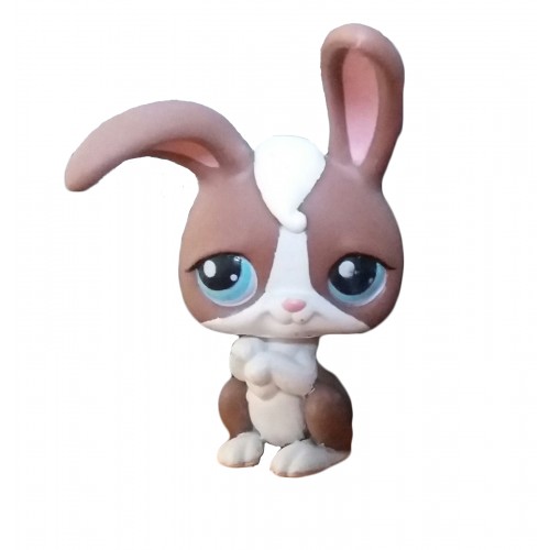 HASBRO - Littlest Pet Shop Brown and White Rabbit Blue Eyes #121