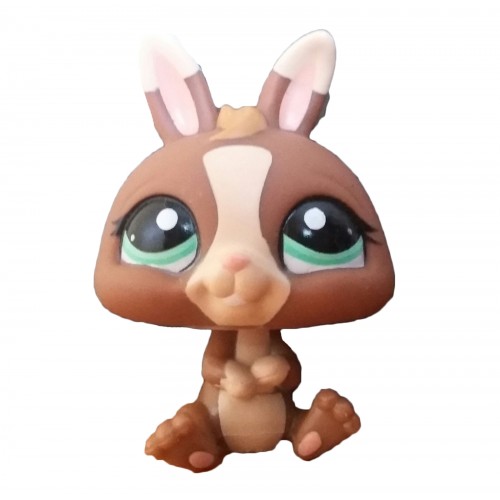 HASBRO - Littlest Pet Shop Tan & Brown Dwarf Bunny Green Eyes #2074