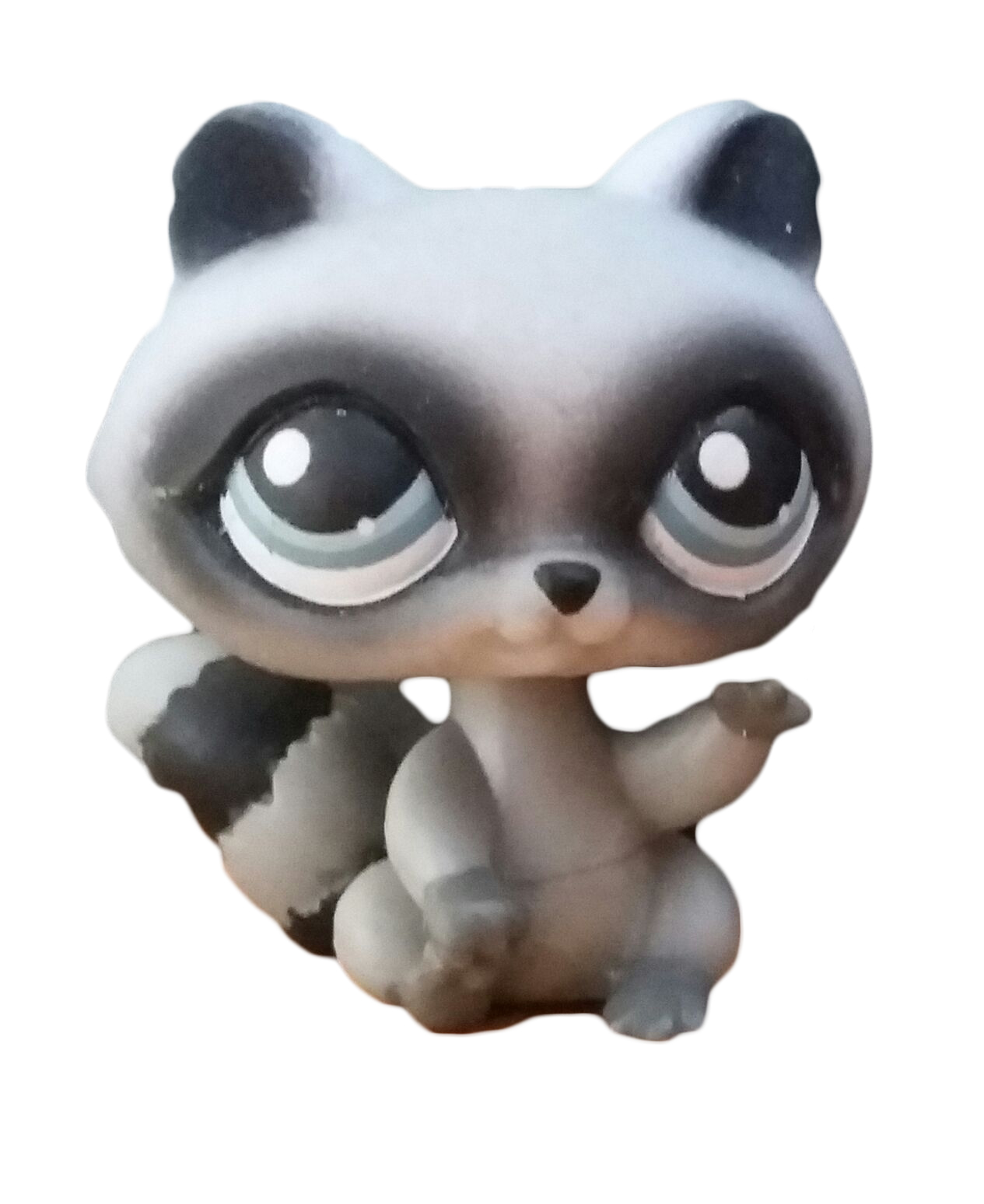 Littlest Pet Shop LPS #196 Raccoon Black And Grey With Blue Eyes Hasbro 