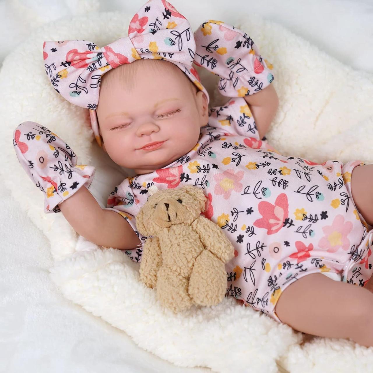BABESIDE 17 inches Lifelike Reborn Baby Dolls Full Silicone Soft Vinyl ...